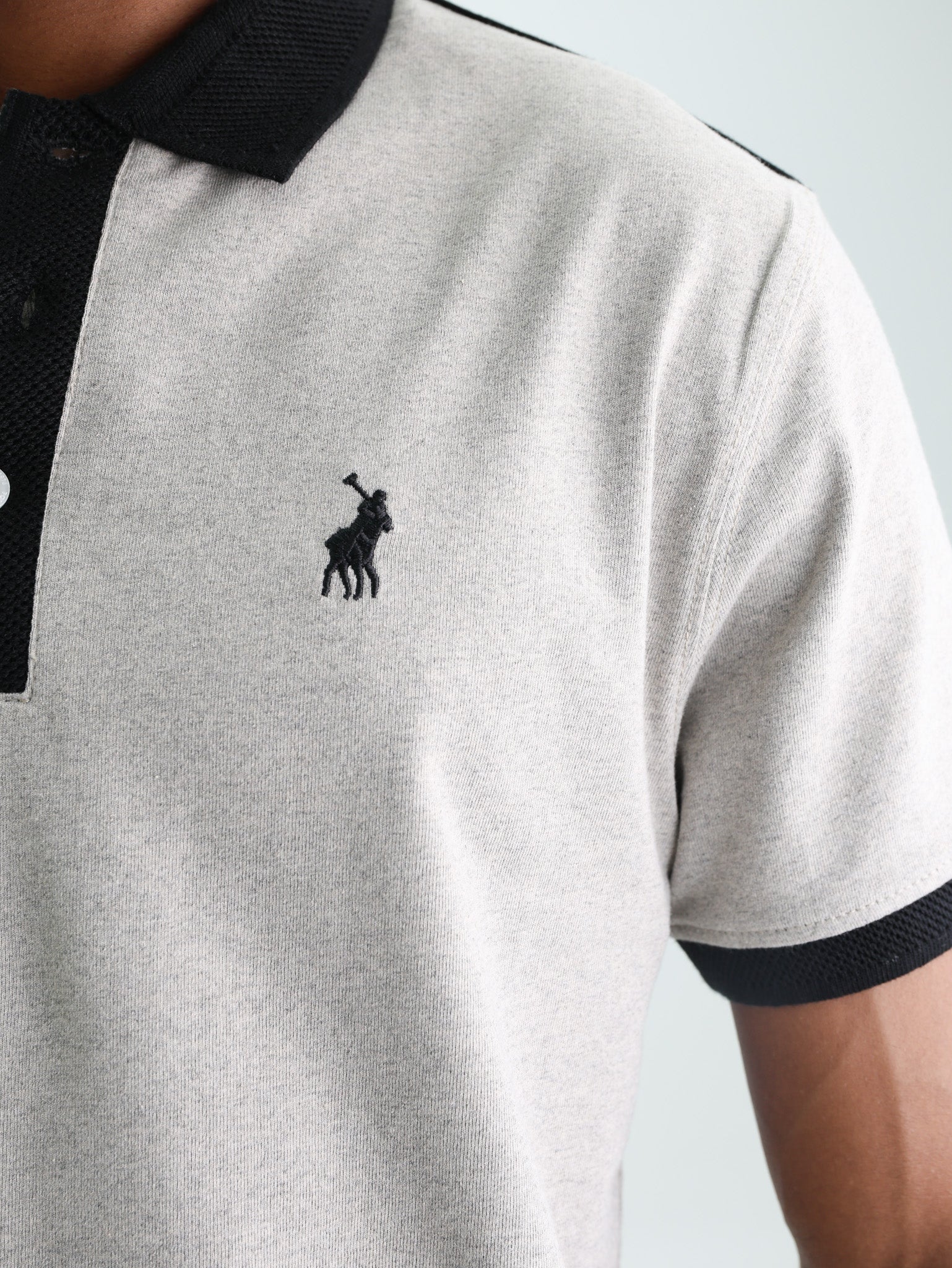 Polo Golfer Contrast Collar Piping Stone